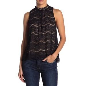 Love, fire black lace tank